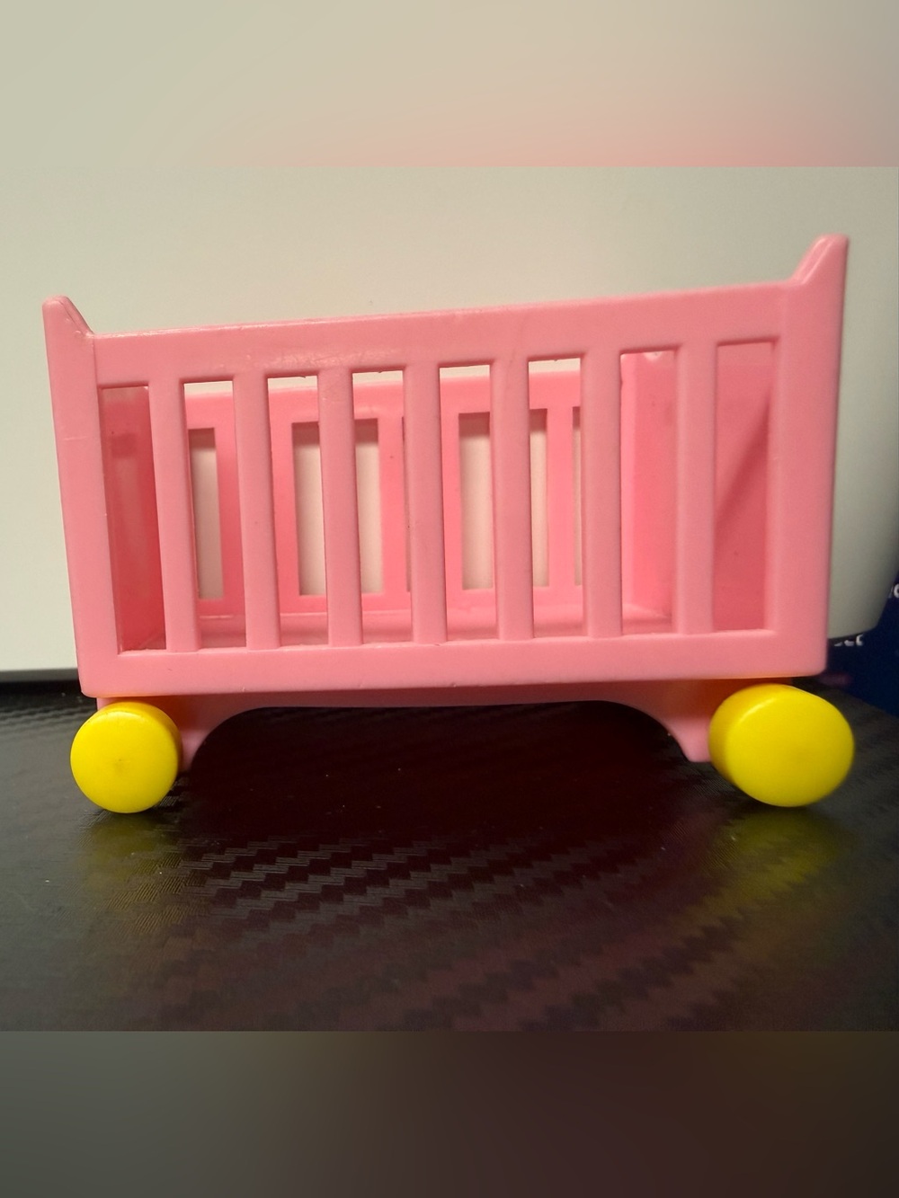 Vintage ILLCO Sesame Street Pink Crib Nursery Dollhouse Furniture 90s